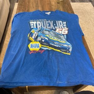 Vintage NASCAR Martin Truex Jr. Blue Racing Graphic Adult T-Shirt